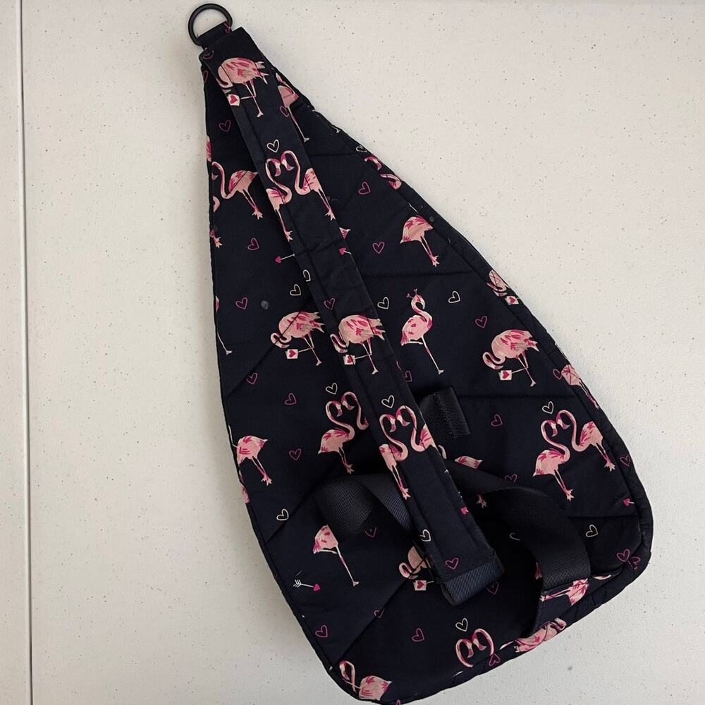 Retired Pattern Vera Bradley Sling Backpack Flirty Flamingos 27611-T93 - Picture 2 of 5